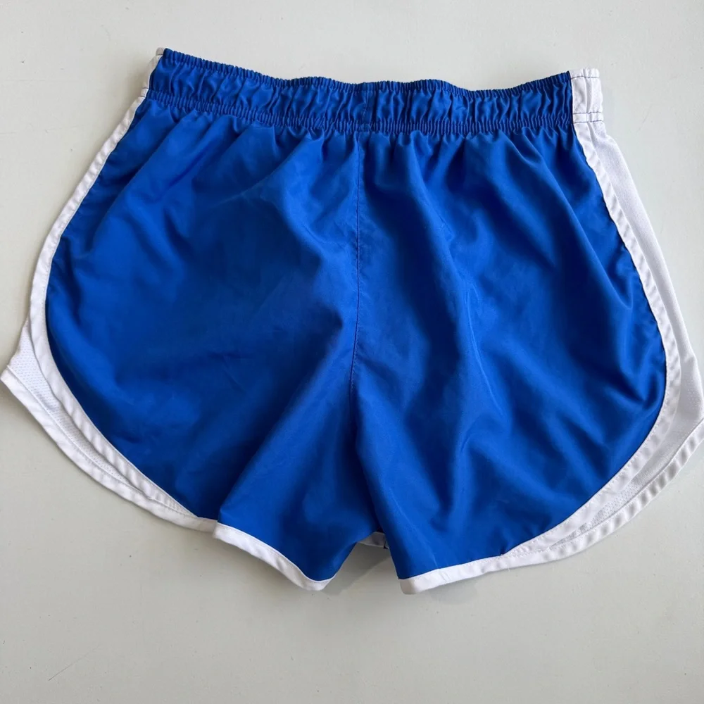 Nike Dri Fit Wom Small Blue & White Elastic Waist Athletic Lined Running Shorts - Picture 5 of 5